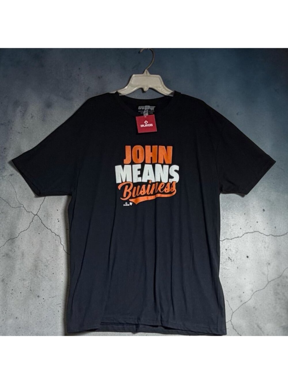 MLB John Means “John Means Business” Black Orange T-Shirt 2XL NEW
